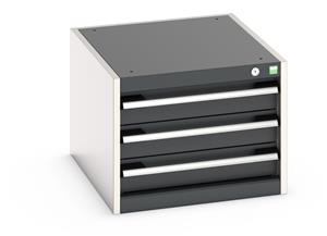 Bott Cubio drawer cabinet with 3 drawers of 100mm height and overall dimensions of 525mm wide x 650mm deep x 400mm high... Bott Cubio Drawer Cabinets 525 x 650 Engineering tool storage cabinets